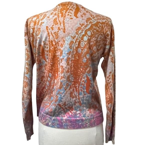 Sundance Button Up Cardigan Knit Cotton Geometric Paisley Floral Small - Picture 4 of 7